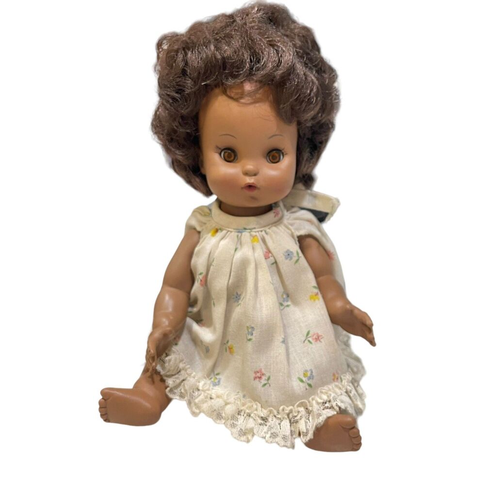 Effanbee Punkin Doll 11” Sleepy Eyes Drink Wet Black African American Vinyl